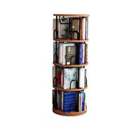 GCGC Bibliothèque Rotative, Bibliothèque Ronde Rotative À 360 °, Petite Bibliothèque d'angle À 4 Niveaux for Chambre À Coucher, Salon, Bureau(Red)