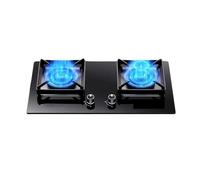 GCGC Cuisinière À Gaz, Plaque De Cuisson À Gaz Portable À Double Brûleur, Intégré Ou Bureau, Noir, 5,2 KW NG/5 KW GPL, Protection Contre Les Flammes, For Camping(LPG)