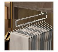 GCGC Porte-Pantalons Extractible, Porte-vêtements Coulissant, Support De Charge De 25 Kg, Support De Rail Coulissant Extensible for Écharpes, Cravates, Châles, Jeans, Serviettes (300mm)