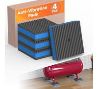 GCGOODS Lot de 4 coussinets anti-vibrations en caoutchouc nervuré très résistant avec coussinets d'isolation centraux bleus en EVA pour CVC, compresseur d'air, tapis de course, lave-linge et