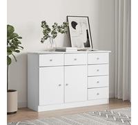 GCHDHAPB Accueil-Armoires et rangement, buffets et buffets, buffet ALTA blanc 112x35x73 cm en bois massif pin