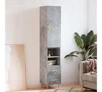 GCHDHAPB Accueil-Armoires et rangement, buffets et buffets, meuble haut béton gris 34,5 x 34 x 180 cm