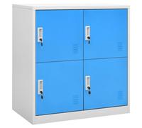 GCHDHAPB Accueil-Armoires et stockage,Armoires de rangement et casiers,Vestiaire gris clair et bleu 90x45x92,5 cm acier