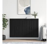 GCHDHAPB Accueil Armoires et stockage, buffets et buffets, armoires murales 2 pièces en bois d'ingénierie noir