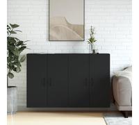 GCHDHAPB Accueil Armoires et stockage, buffets et buffets, armoires murales 2 pièces en bois d'ingénierie noir