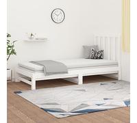 GCHDHAPB Accueil Lits et accessoires, lits et cadres de lit, lit gigogne sans matelas, blanc, 2 x (90 x 200) cm