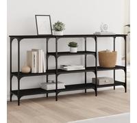 GCHDHAPB Accueil Tables d'appoint Table d'appoint Table console Noir 160 x 29 x 80 cm Bois d'ingénierie