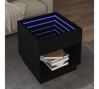 GCHDHAPB Accueil Tables d'appoint, tables basses, table basse avec LED Infinity Noir 50 x 50 x 50 cm