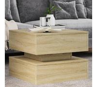GCHDHAPB Accueil Tables d'appoint, tables basses, table basse avec lumières LED Chêne Sonoma 50 x 50 x 40 cm