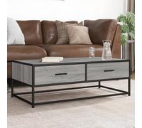 GCHDHAPB Accueil Tables d'appoint, tables basses, table basse gris Sonoma 100 x 50 x 35 cm en bois et métal