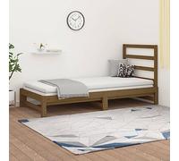 GCHDHAPB AccueilLits et accessoires, lits et cadres de lit, lit gigogne sans matelas Honey Brown 2 x (90 x 200) cm