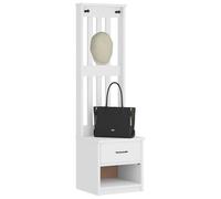 GCHDHAPB Bancs de maison, bancs de rangement et d'entrée, Hall Tree SANDENS Blanc 45 x 40 x 159,5 cm Bois massif Pin