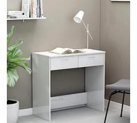 GCHDHAPB Bureau de bureau en bois laqué blanc brillant 80 x 40 x 75 cm