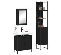 GCHDHAPB Ensemble de meubles de salle de bain 3 pièces en bois noir