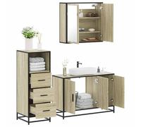 GCHDHAPB Ensemble de meubles de salle de bain - 3 pièces - En chêne sonoma - Bois d'ingénierie