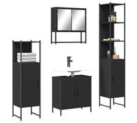 GCHDHAPB Ensemble de meubles de salle de bain 4 pièces en bois noir
