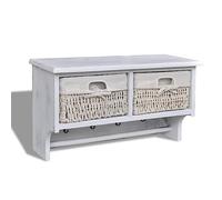 GCHDHAPB Étagère murale blanche 60 x 23,5 x 33 cm en bois de paulownia pour décoration de maison et de jardin, porte-manteaux et chapeaux