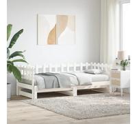 GCHDHAPB Home-Lits et accessoires, lits et cadres de lit, lit gigogne sans matelas, blanc, 2 x (90 x 200) cm en bois massif