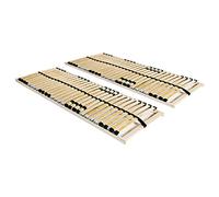 GCHDHAPB Home-Lits et accessoires, lits et cadres de lit, sommiers à lattes sans matelas 2 pièces avec 28 lattes 70 x 200 cm