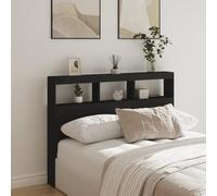 GCHDHAPB Home-Lits et accessoires, têtes de lit et pieds de lit, armoire tête de lit avec LED noir 140 x 17 x 102 cm