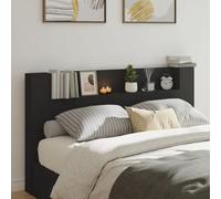 GCHDHAPB Home-Lits et accessoires, têtes de lit et pieds de lit, armoire tête de lit avec LED noir, 180 x 16,5 x 103,5 cm
