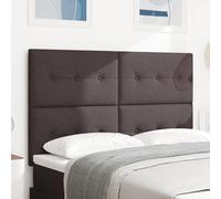 GCHDHAPB Meubles, lits : cadres, matelas, têtes de lit, pieds de lit et pièces, tête de lit bouton touffetée marron foncé 140 cm tissu