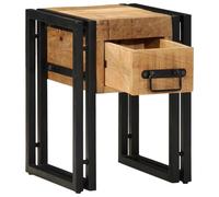 GCHDHAPB Meubles, surfaces : tables, bureaux, chariots, comptoirs et pièces, table d'appoint avec tiroir noir 30 x 30 x 40 cm en bois de manguier massif