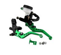 GCLANXI Kit de leviers de réservoir de maître-Cylindre de Frein d'embrayage Universel for Moto 7/8" 22 mm, Ensemble de réservoir de Liquide, Ensemble de poignées d'embrayage en Aluminium(Green)