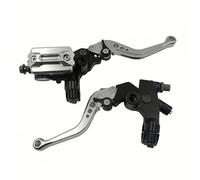 GCLANXI Lot de 2 leviers de maître-Cylindre de Guidon de Moto CNC, 22 mm, 7/8", réglables, for Frein hydraulique et Embrayage(Silver)
