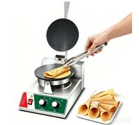 GCLCPAEN Appareil À Rouleaux De Printemps,Plaque De Cuisson De 21cm | Commande Mécanique,Réglable De 50 À 300°C,Fonction Minuterie,1300W,Pour Restaurants/Snacks
