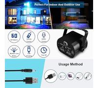 GCLCPAEN Lumières D'ambiance LED pour Scène,3 Modes De Commande Vocale,60 Modes D'Éclairage,Chargement USB,Minuterie De 1 À 8 Heures,avec Télécommande,pour Noël,Halloween,Karaoké,Discothèque,2 Pièces
