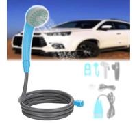 GCLCPAEN Pommeau De Douche pour Voiture,Pompe De Douche D'extérieur,Chargement USB Portable,Volume d'eau De 2,5 À 3,5L/Min,Tuyau De 2M,Câble De 5M,pour Camping,Randonnée,Voyages,avec Buse,Blue