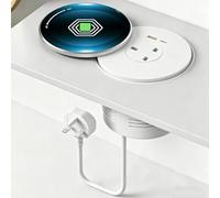 GCLCPAEN Prise De Bureau Encastrable - Solution Gain De Place avec Passe-Câble - 2 Prises Secteur, USB-A Et USB-C - Station De Charge Rapide - pour Bureau Et Domicile A