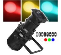 GCLCPAEN Projecteur De Scène avec Porte De Grange,Couleur,3 200-5 600K,Mise Au Point Manuelle,Dmx512/Maître-Esclave/Autonome,Angle De Faisceau De 19 À 36°,8 Effets De Coupe,pour Concert Et Mariage