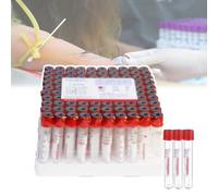 GCLCPAEN Tubes Ordinaires Red Hat,Pet,sans Additifs,Usage Unique,Pression Négative,3Ml/5Ml/10Ml,Tube De Prélèvement Sanguin Conventionnel,pour Animaux De Compagnie,Vétérinaires,100 Pièces,5ML