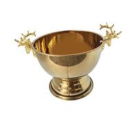 Gcljlmy 1 seau à glace avec poignées en forme de tête de cerf, socle stable pour club, pique-nique, fête (doré)