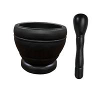 Gcljlmy Bol à aiguiser à épices manuel à l'ail Masher Home Warming Cadeau portable Guacamole Bowl Mortier et pilon Set pour sauce pesto noix (noir)