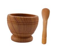 Gcljlmy Bol à aiguiser à épices manuel à l'ail Masher Home Warming Cadeau portable Guacamole Bowl Mortier et pilon Set pour sauce pesto noix (marron foncé)