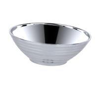 Gcljlmy Bol de service en acier inoxydable double couche pour Udon Soba Pho - Bol multifonction pour nouilles ramen - Bol à soupe à nouilles (argenté)