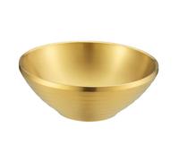 Gcljlmy Bol en acier inoxydable, bol de service, bol à pâtisserie, bol à ramen, bol à soupe incassable, bol à riz pour restaurant, maison, commerce, 22 cm, doré