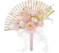 Gcljlmy Bouquet de mariage - Fan de mariage chinois - Fleur de main pour cérémonie, fête, photographie - Rose