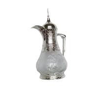 Gcljlmy Cafetière arabe isotherme portable avec bec verseur pour la cuisine à la maison, carafe à eau, bouilloire à jus, théière dorée (argenté)