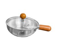 Gcljlmy Casserole à sauce en acier inoxydable avec couvercle, casserole de petit-déjeuner multifonctionnelle, chauffe-beurre rond, pot à lait chaud pour la cuisine de camping (400 ml)