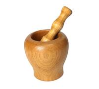 Gcljlmy Cuisine Mortier et Pilon en Bois Set Manuel Ail Masher Cuisine Essentiel Moulin à Ginger Ail pour Chutney Poivre (M)