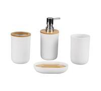 Gcljlmy Ensemble d'accessoires de salle de bain 4 pièces, porte-savon, décoration moderne polyvalente de salle de bain, distributeur de savon, gobelet de rince-bouche pour les toilettes à la maison