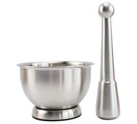 Gcljlmy Ensemble de broyeur à épices, pilon et mortier en acier inoxydable, portable, cadeau de pendaison de crémaillère, presse-ail pour noix chutney