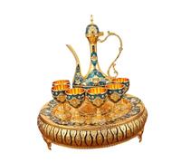 Gcljlmy Ensemble de cafetière turque pour boissons, pour chambre à coucher, salle à manger, décoration de fête (doré et bleu foncé)