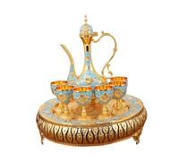 Gcljlmy Ensemble de cafetière turque pour boissons, pour chambre à coucher, salle à manger, décoration de fête (doré et bleu)