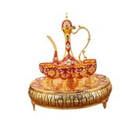 Gcljlmy Ensemble de cafetière turque pour boissons, pour chambre à coucher, salle à manger, décoration de fête (doré et rouge)