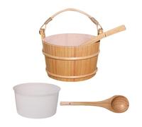 Gcljlmy Ensemble seau de sauna en bois et louche pour salle de bain